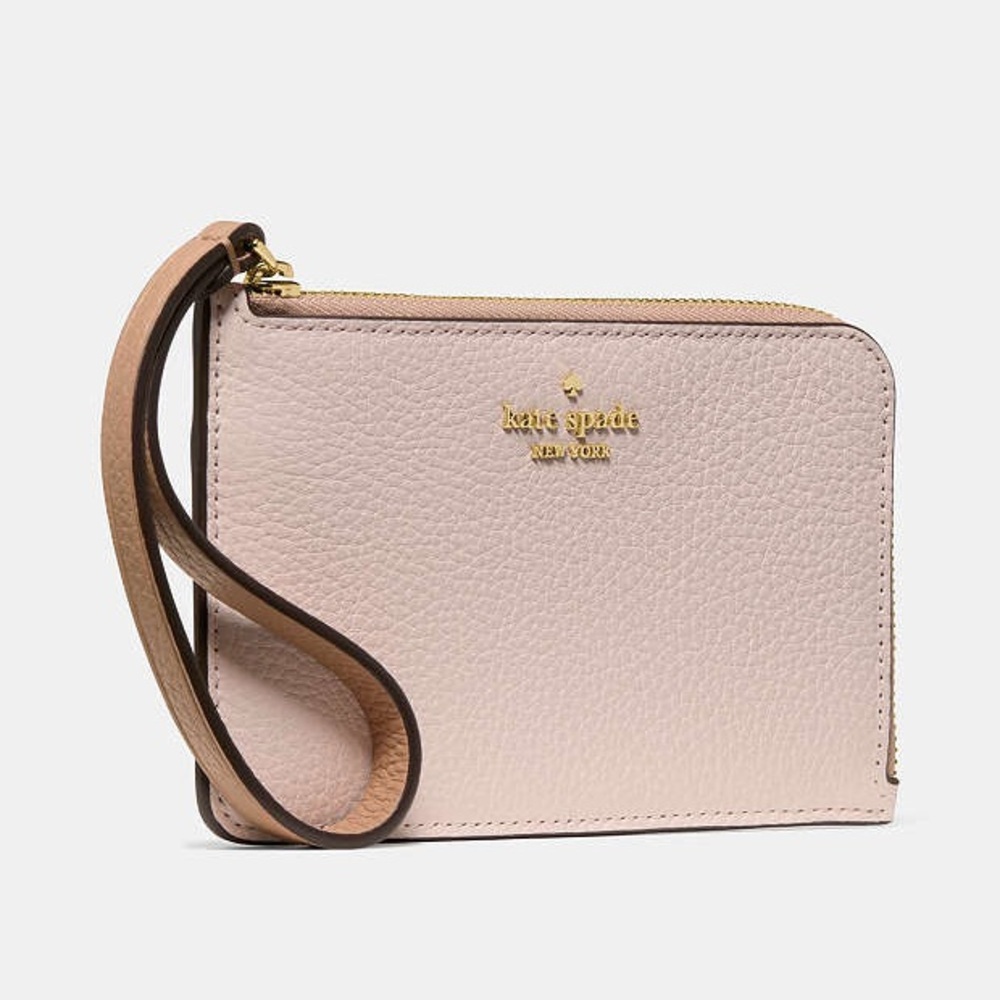 kate spade Pale Blush Pink Pebbled Leather Wristlet with Strap